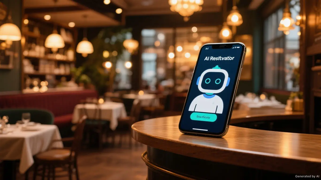 Illustration of an AI reservation workflow for a restaurant