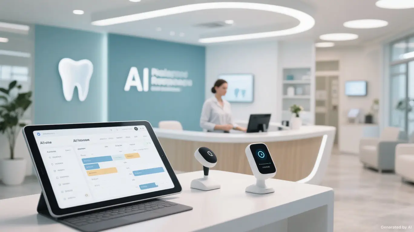 Illustration of an AI receptionist workflow for a dental clinic