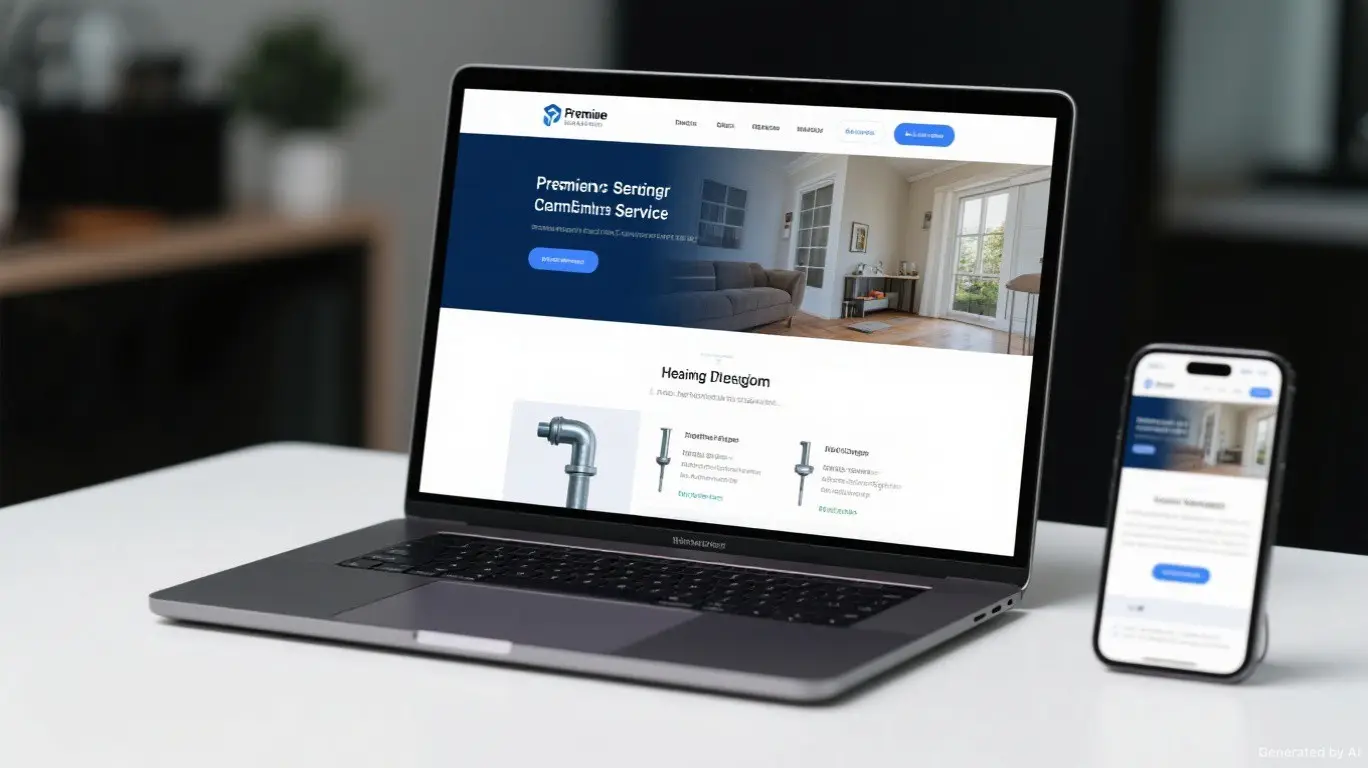 Illustration of a conversion-focused website for a home-services business